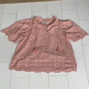 SEA - Pink Eyelet Blouse by SEA